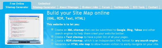 sitemap-generator Онлайн генератор карты сайта