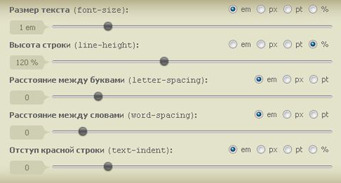 font-parameters настраиваемые параметры шрифта