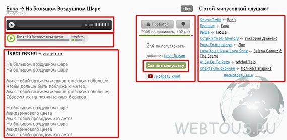 страница с минусовкой страница с минусовкой