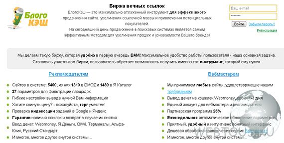 главная страница биржи