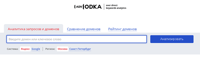 анализ сайтов на сервисе