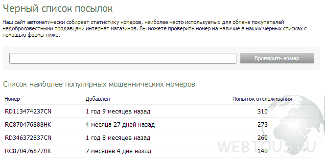 черный список фейковых номеров