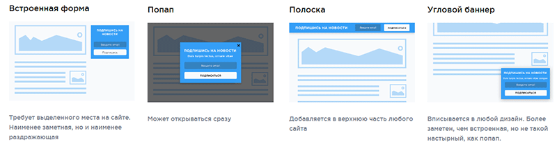 разнообразные формы подписки