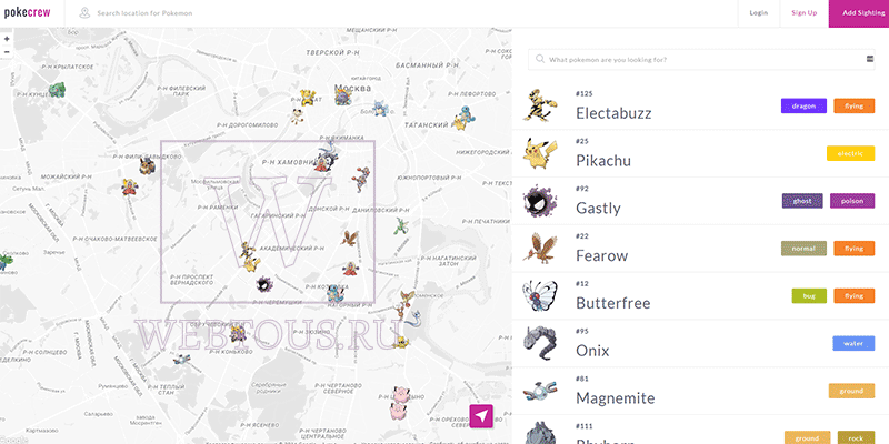 pokecrew локатор