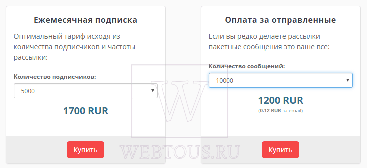 цена рассылки в сендпульс