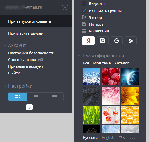опции сервиса