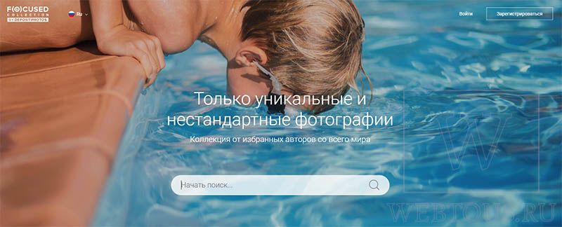 главная страница фотобанка Focused Collection