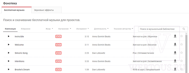 фонотека ютуба