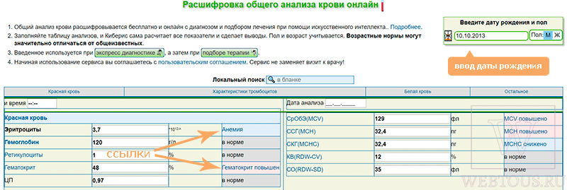 клинический анализ крови (ребенок)