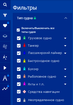 типы судов в marinetraffic
