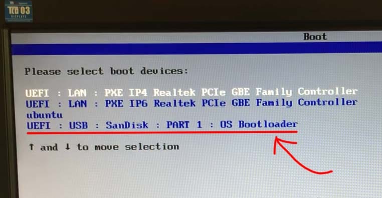 выбрать usb накопитель в bios для загрузки