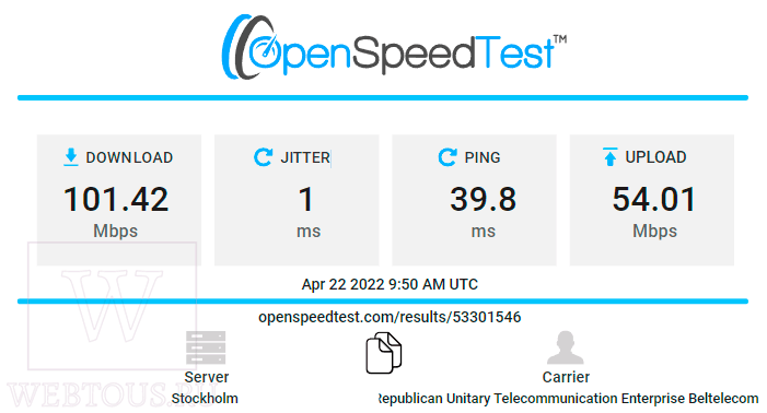 проверка скорости интернет при помощи openspeedtest