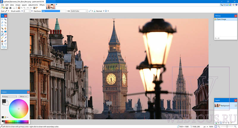 фоторедактор Paint net