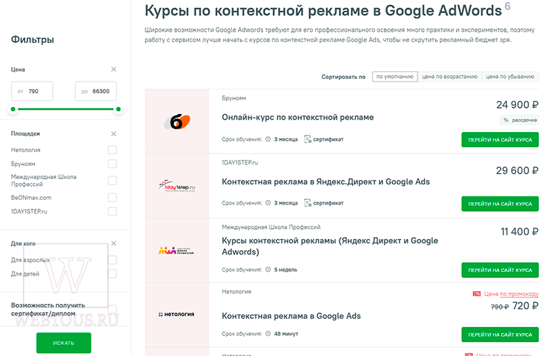 список курсов по теме