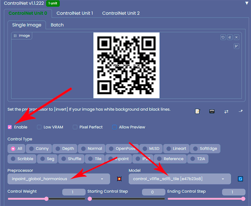 настройки расширения ControlNet