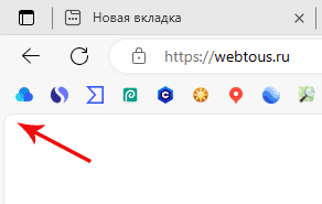 скругленная рамка в верхней части браузера