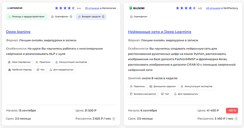 краткая информация по обучающим материалам
